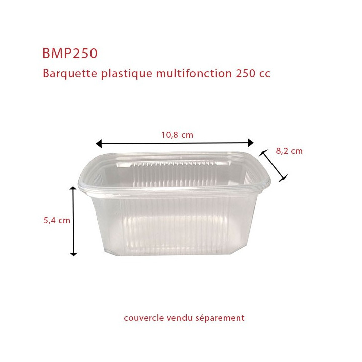 Barquette plastique Multifonction petit format 250 cc