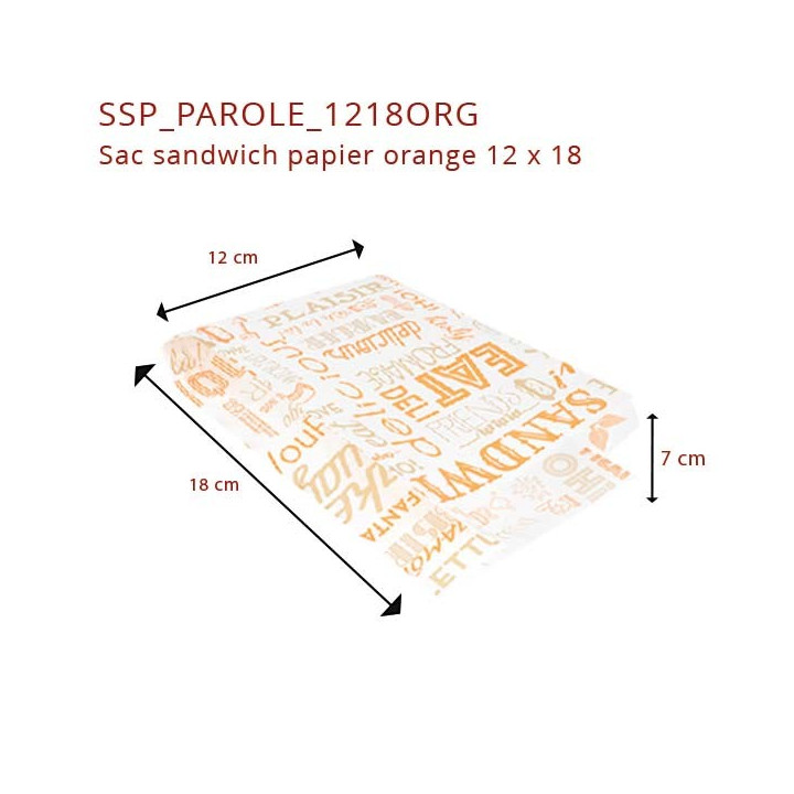 Sac Sandwich Papier Orange SSP_PAROLE_1218ORG