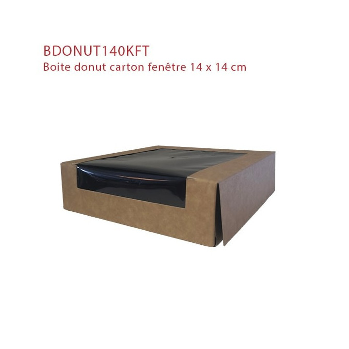 Boite carton donut fenêtre 14 x 14 cm