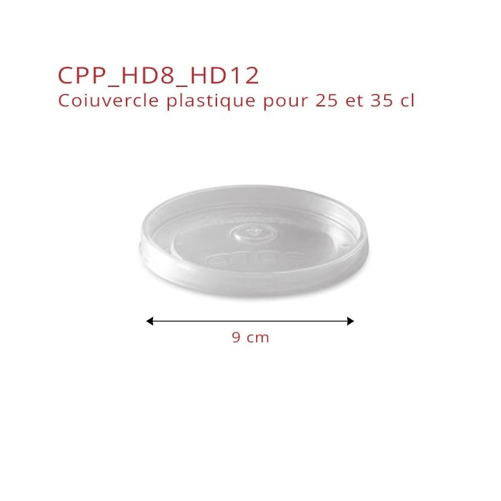 Couvercle plastique pot à soupe 25 et 35 cl
