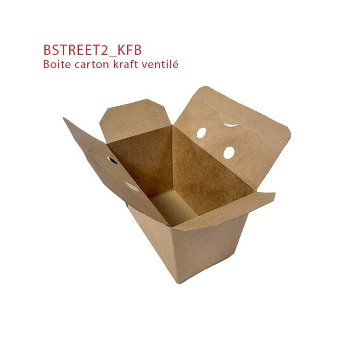 Boite carton Kraft Ventilée ouverte