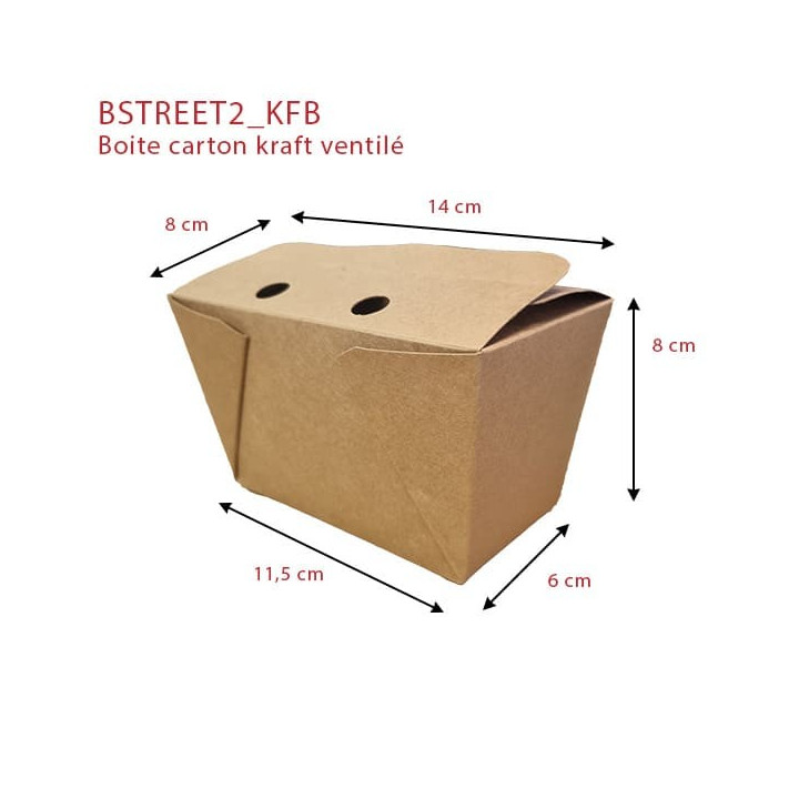 Boite carton Kraft Ventilée dimensions