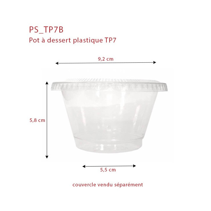 Pot à dessert dimensions