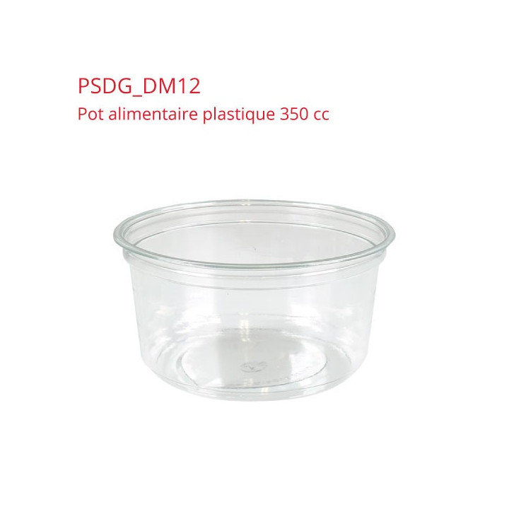 pot rond plastique alimentaire 350 cc