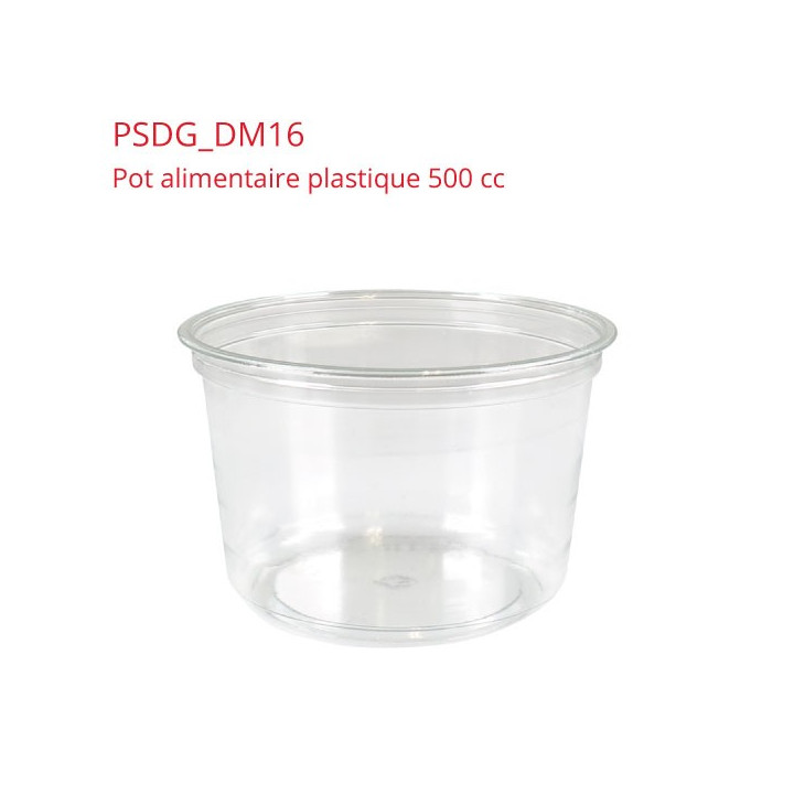 pot rond plastique alimentaire 500 cc