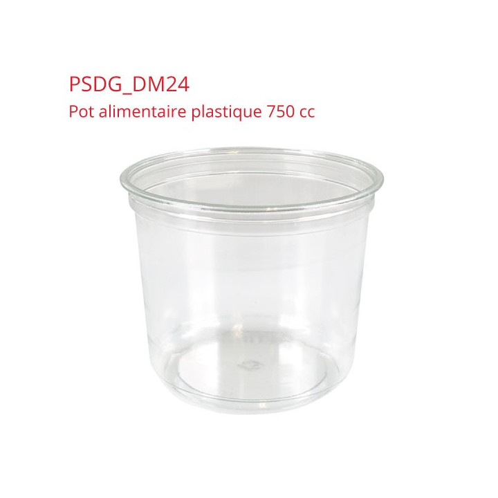 pot rond plastique alimentaire 750 cc