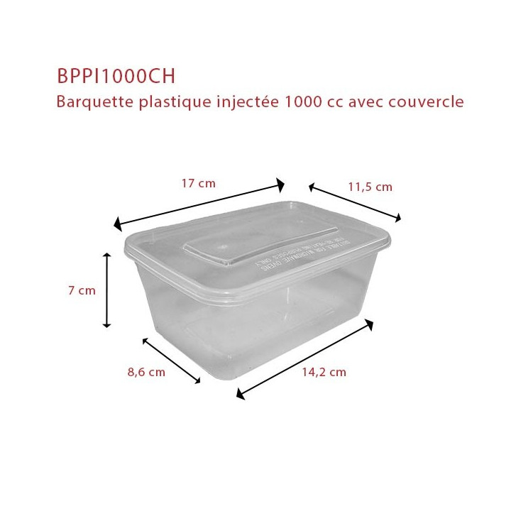 Barquette-plastique-injecté-couvercle 1000 cc