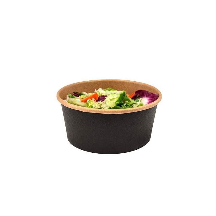 Pot kraft noir salade bol carton