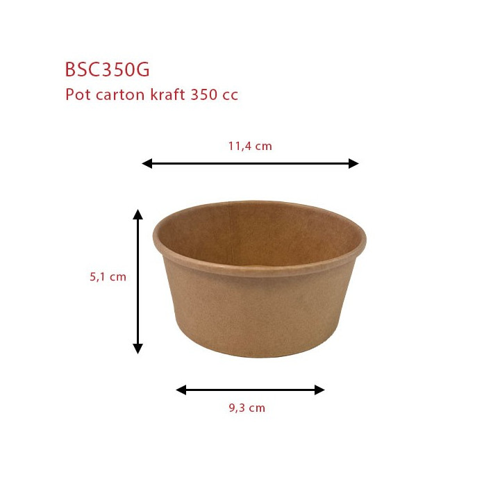 Pot kraft brun - SML Food Plastic