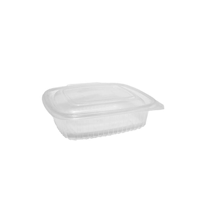 Barquette plastique micro-ondable à charnière 375 cc