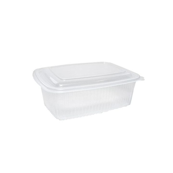 Barquette plastique micro-ondable à charnière 1000 cc