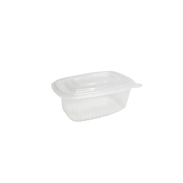 Barquette plastique micro-ondable à charnière 250 cc