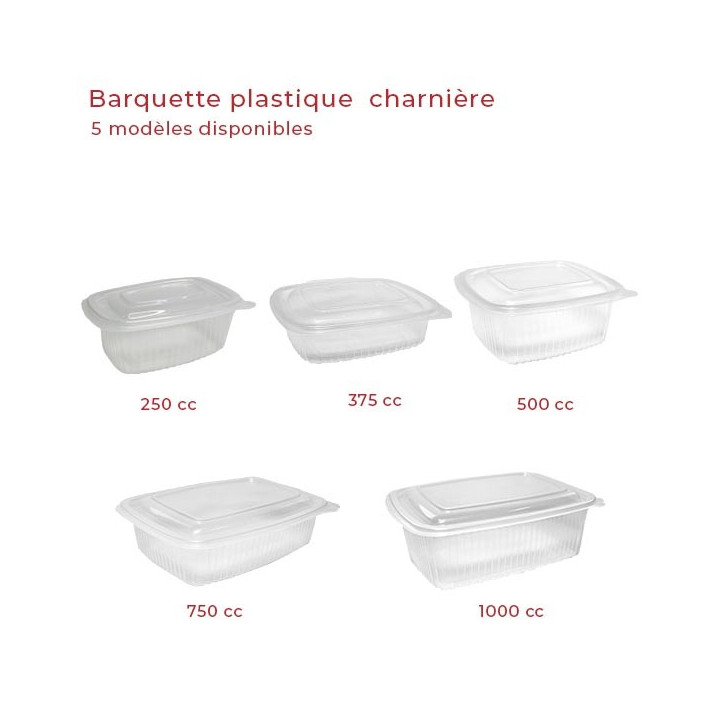 Barquette plastique micro-ondable à charnière modeles