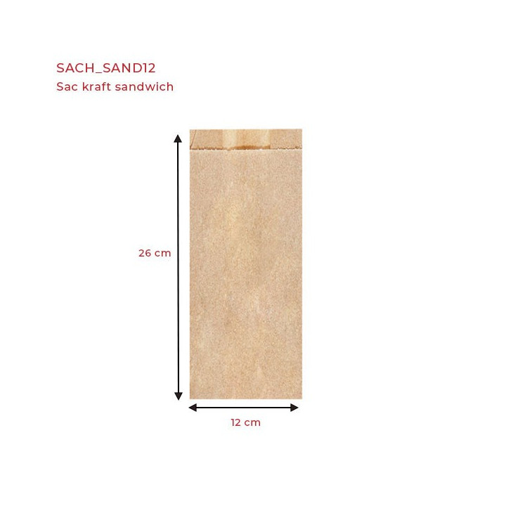Sac kraft sandwich12x4x26 dimension