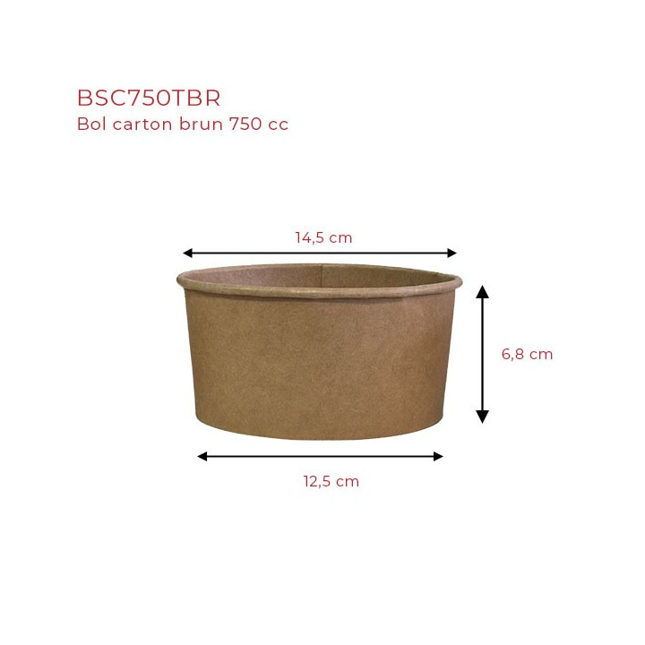 bol carton 750 cc diamètre145 dimensions