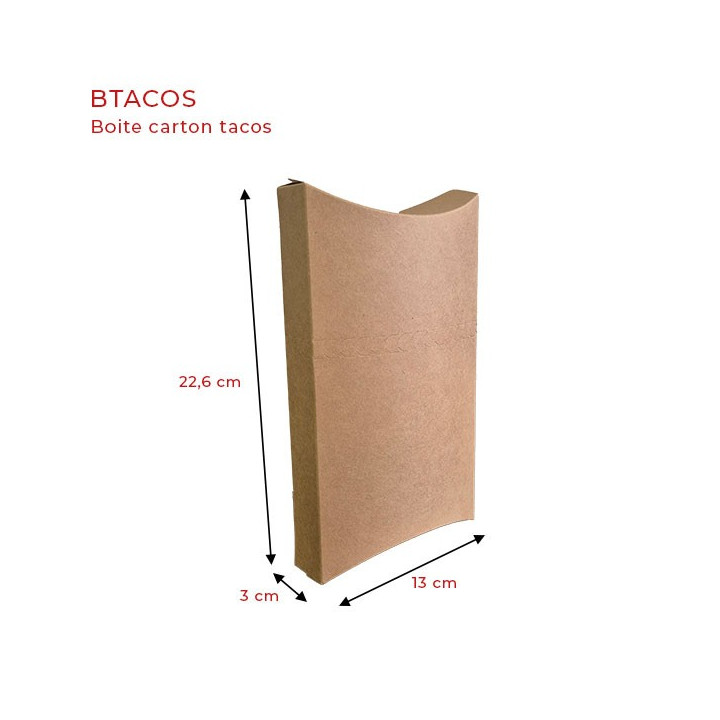 Boite carton kraft tacos dimensions