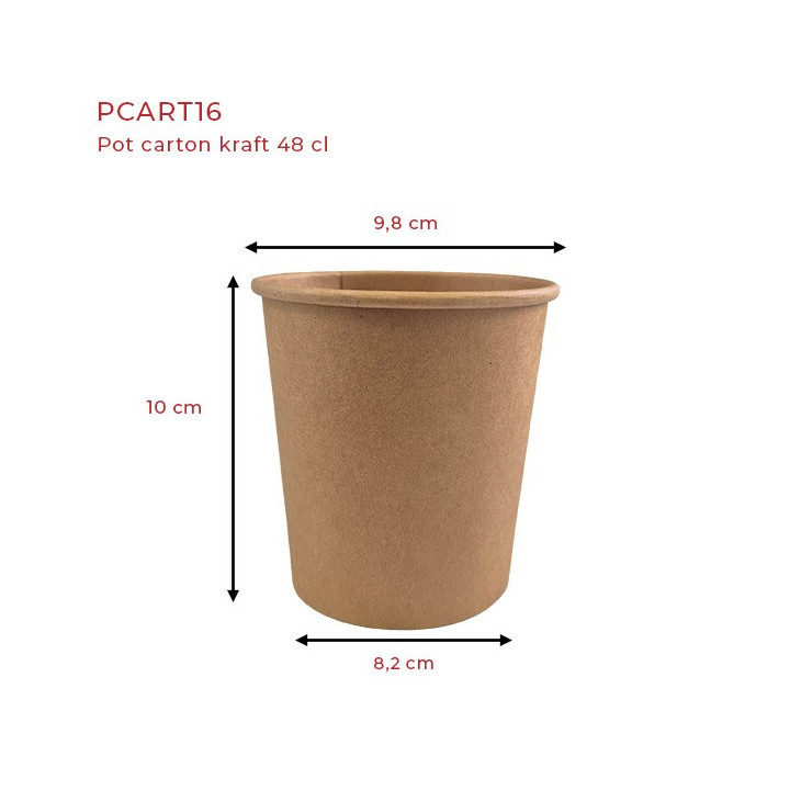 Pot carton kraft dimensions 48 cl