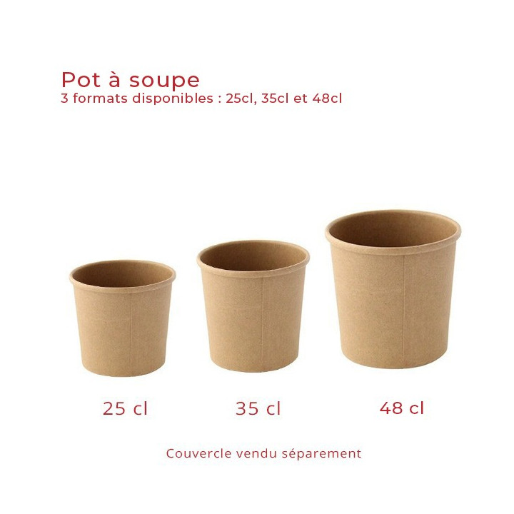 Pot à Soupe Kraft 25 cl, 35 cl et 48 cl | SML Food Plastic