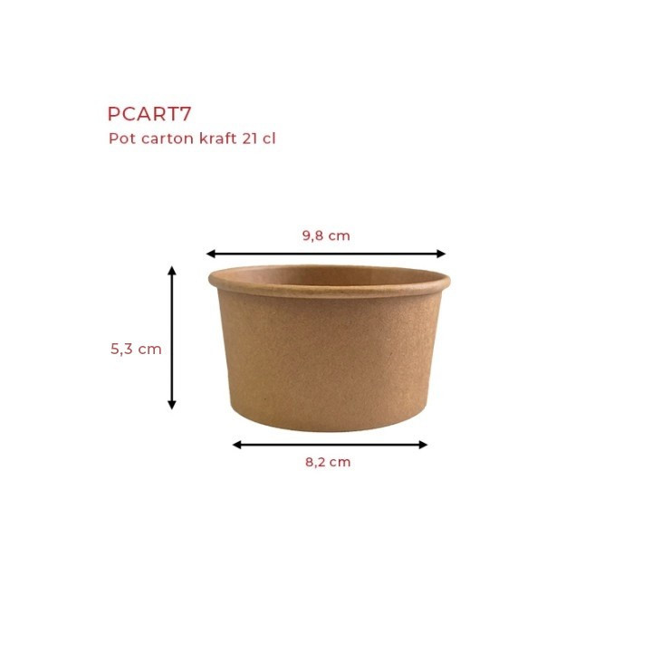 pcart7 pot carton kraft  24 cl dimensions