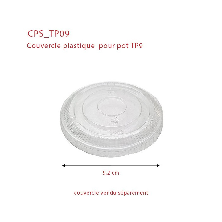 Couvercle plat pot dessert plastique TP9
