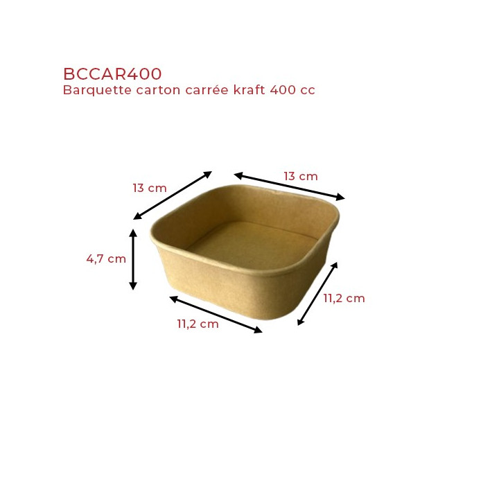 Saladier carton carré - SML Food Plastic