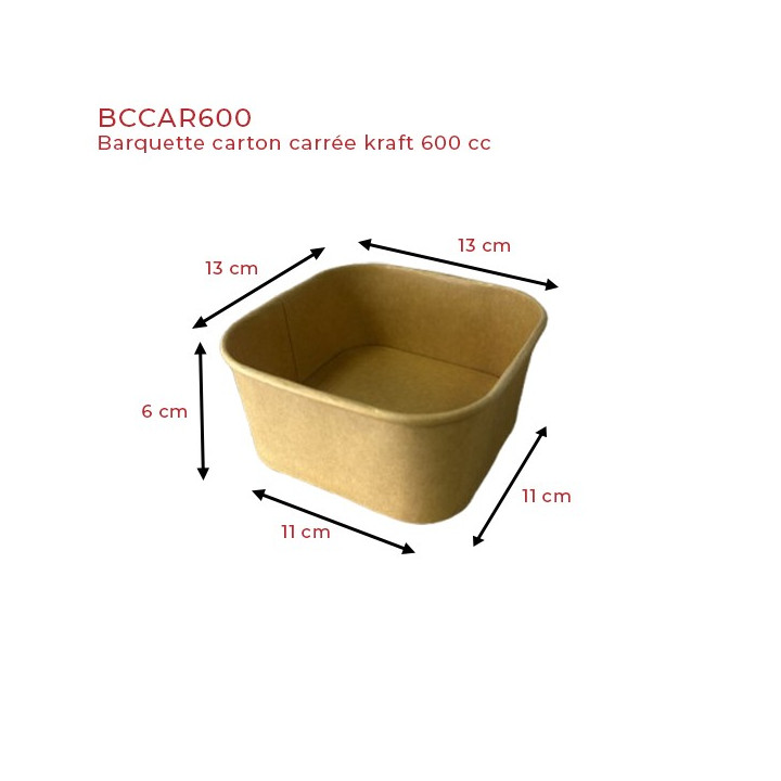 Saladier carton carré - SML Food Plastic