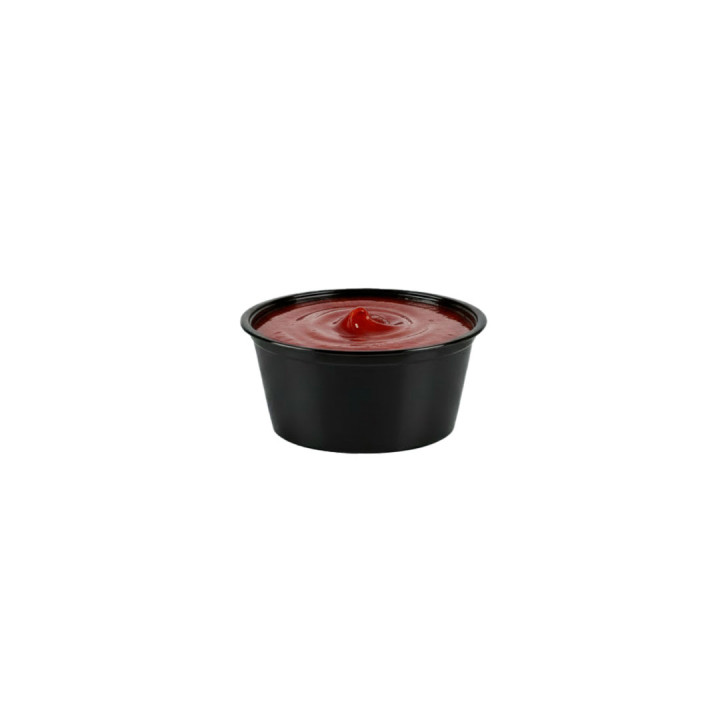 Pot à Sauce Noir 6 cl en Plastique PS | SML Food Plastic