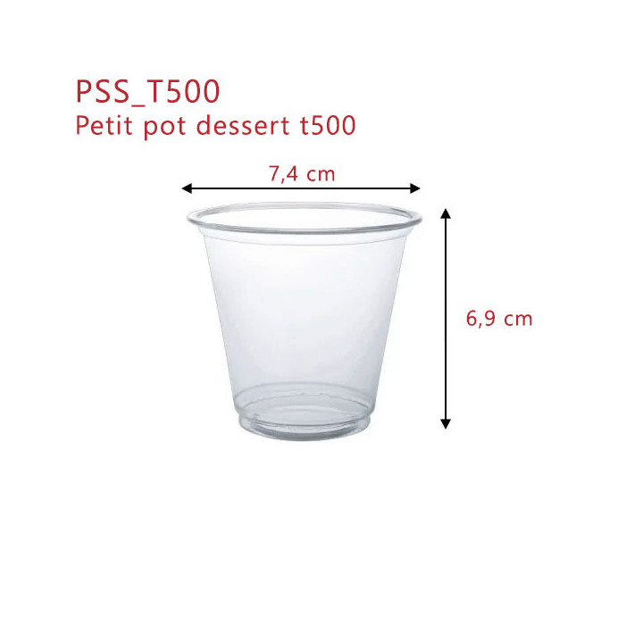 Petit Pot Dessert Plastique Jetable T500 - SML Food Plastic