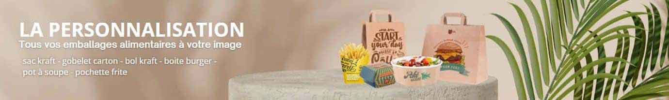 Emballage alimentaire personnalise boite burger sac kraft bol en carton pot a soupe 